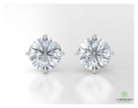 diamond stud earings with four prong setting